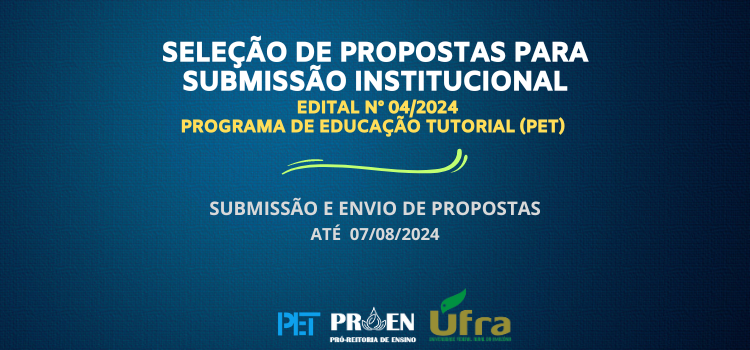 SELEÇÃO DE PROPOSTAS PARA SUBMISSÃO INSTITUCIONAL